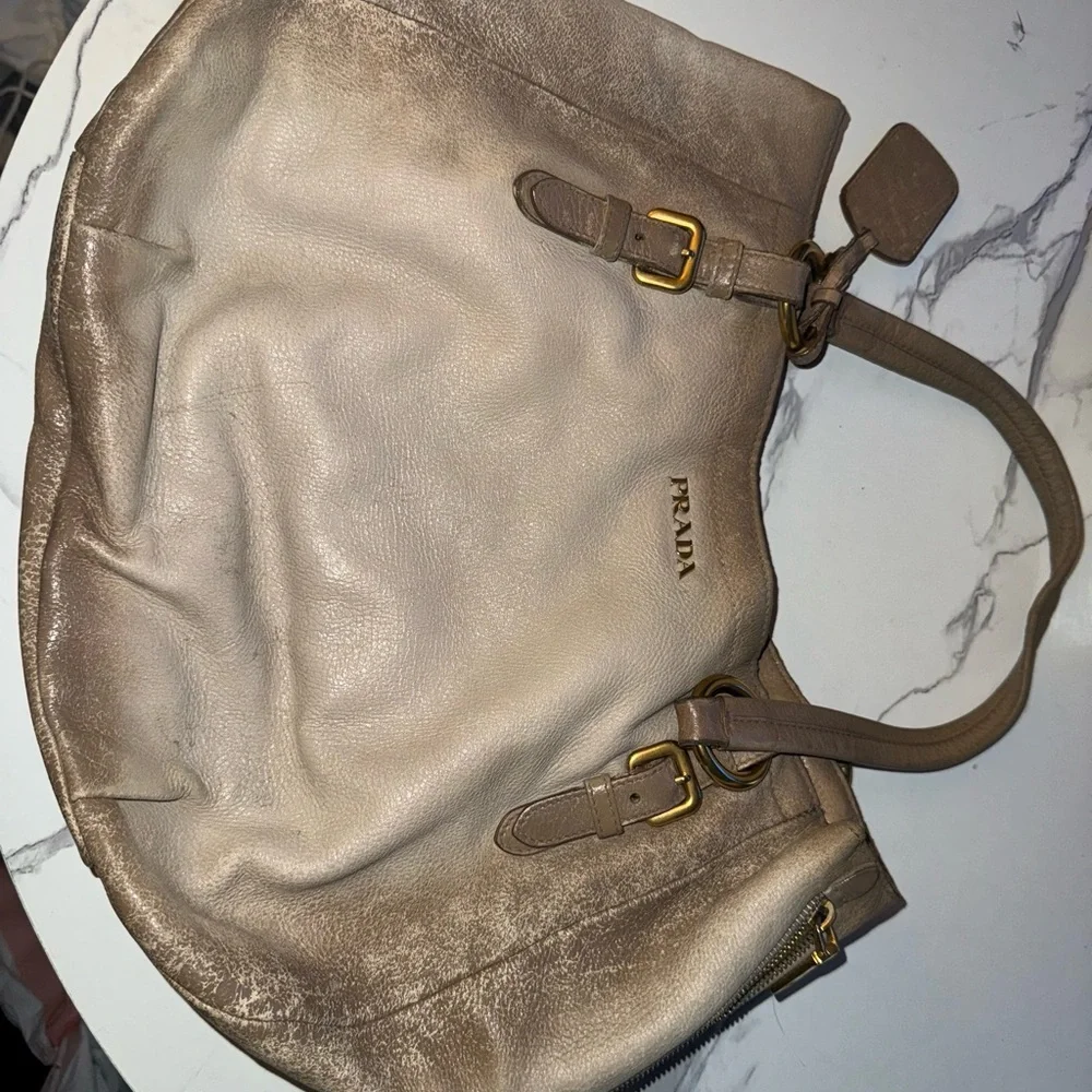 Prada Ombré Tan Leather Shoulder Bag - Picture 2 of 6